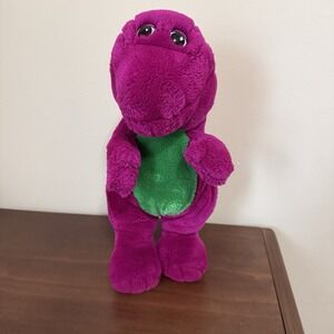 Vintage Barney Plush Closed Mouth  Backyard Gang Purple Dinosaur 13" Lyons Group